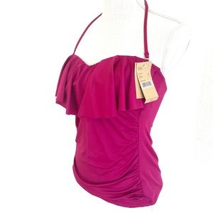 CREMIEUX Ruffled Bathing Suit Bandeau Top